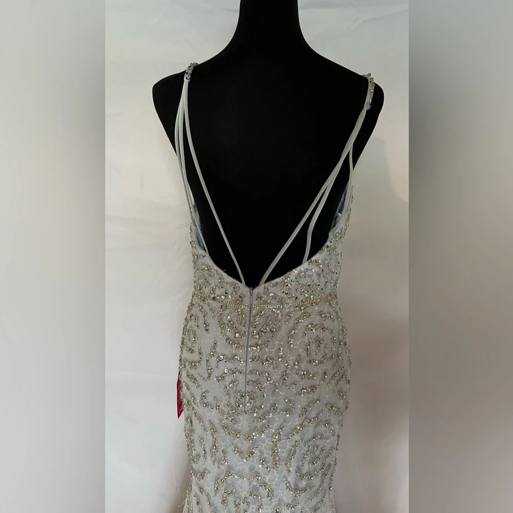 Gianni Binni | Light Blue beaded formal dress | Size 13 Juniors - Picture 5 of 6